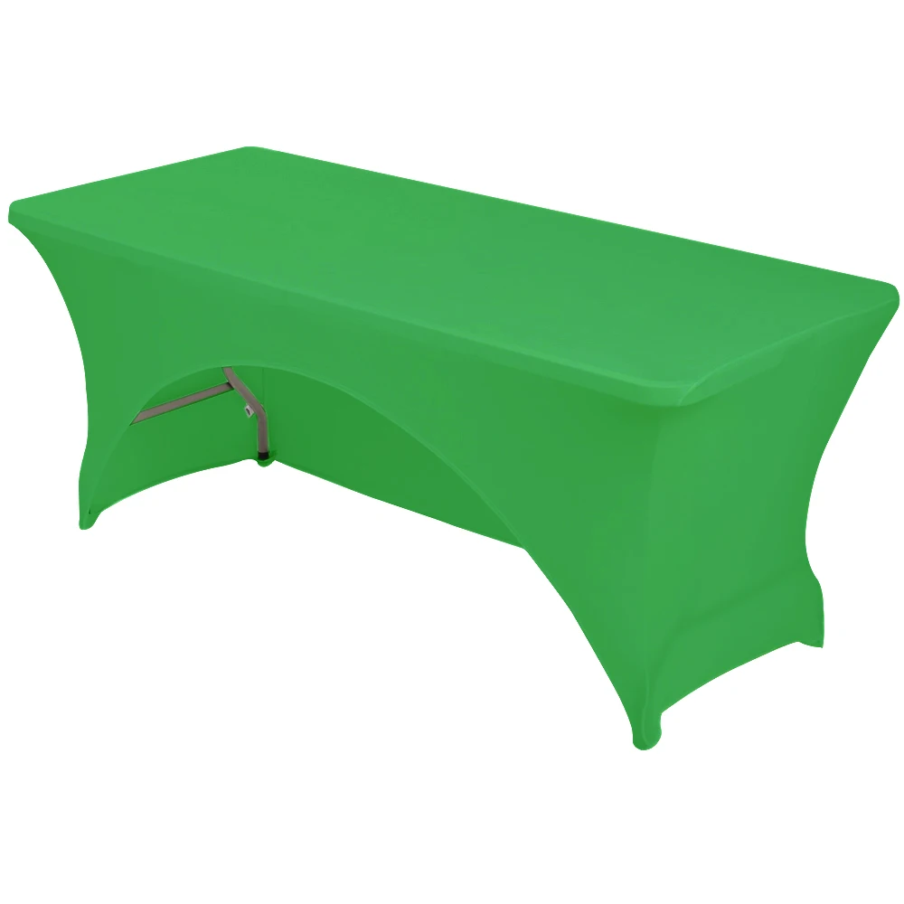 Emerald 4 фута 6 футов 5 футов 8 футов спандекс лайкра кухня обеденный стол льняная ткань Свадьба DJ арочные скатерти для прямоугольного стола - Цвет: Emerald