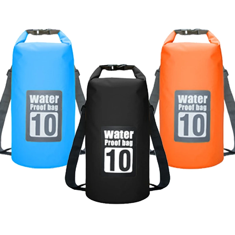 10 l bolsa impermeable al aire trekking camping mochila impermeable playa océano bolsa resistente rafting natación seco saco río|Bolsas de natación| -