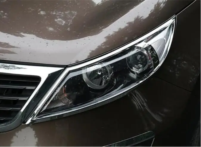 Для KIA Sportager 2011- ABS хром 2 шт авто аксессуар Передняя фара Крышка лампы Отделка