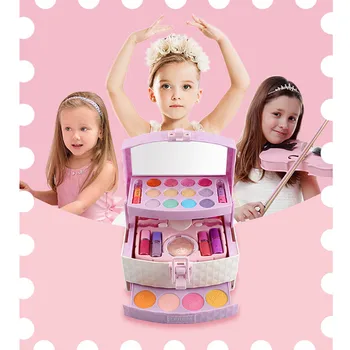 

Cute heart-shaped Pretend Play Cosmetics Kit Toys Girls Makeup Tools Set Simulation Lipstick And Eye Shadow For Kids NON TOXIC