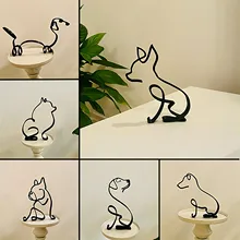 

Dog Minimalist Art Sculpture Metal Figurine Office Home Decoration Desktop Decor Handmade Crafts Personalized Gift Dropshipping