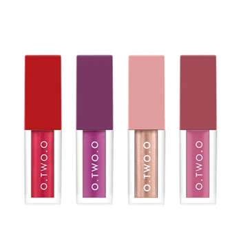 

O.TWO.O 4Colors/Set Liquid Lip gloss Matte Lipstick Waterproof Soft Glossy Shimmering and Matte Liquid Lipstick A