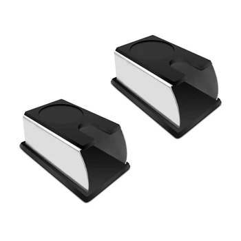 

2Pcs Stainless Steel Silicone Espresso Coffee Tamper Stand Barista Tool Tamping Holder Rack Shelf Coffee Machine Tool