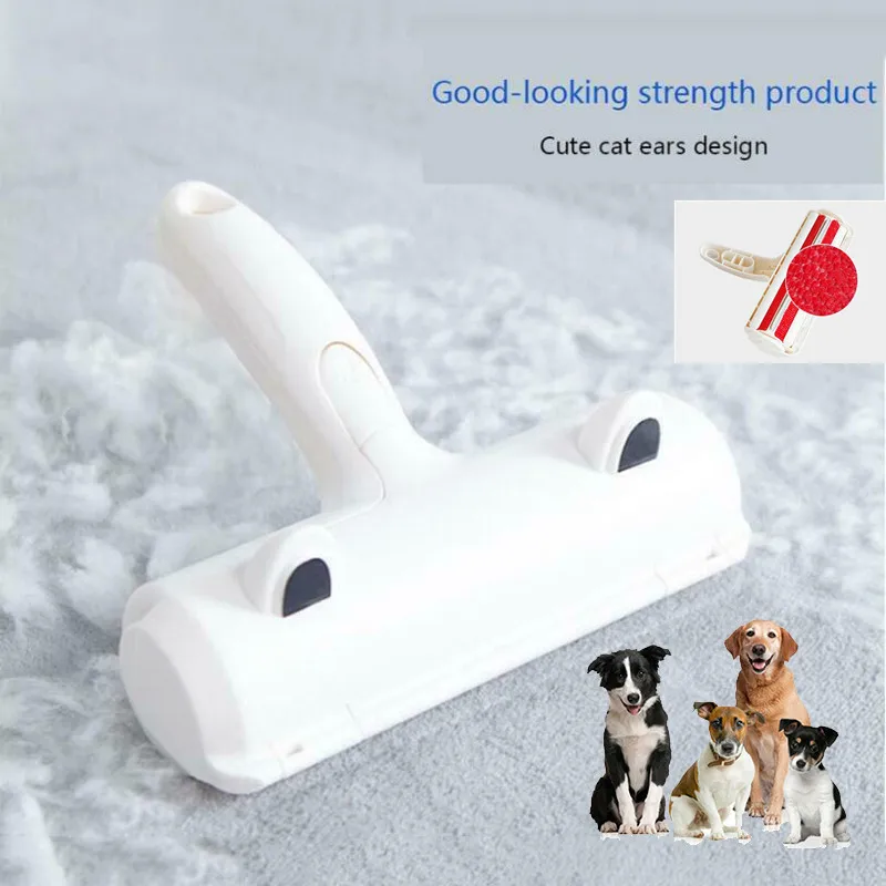 

Red Self-cleaning Pet hair remover Handheld Tool 2-Way Roller Dog Cat Fur Plastic Carpet Clothing Removing Grooming Pet Products