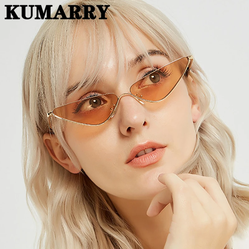 KUMARRY модные солнцезащитные очки для мужчин/женщин маленькая оправа роскошные