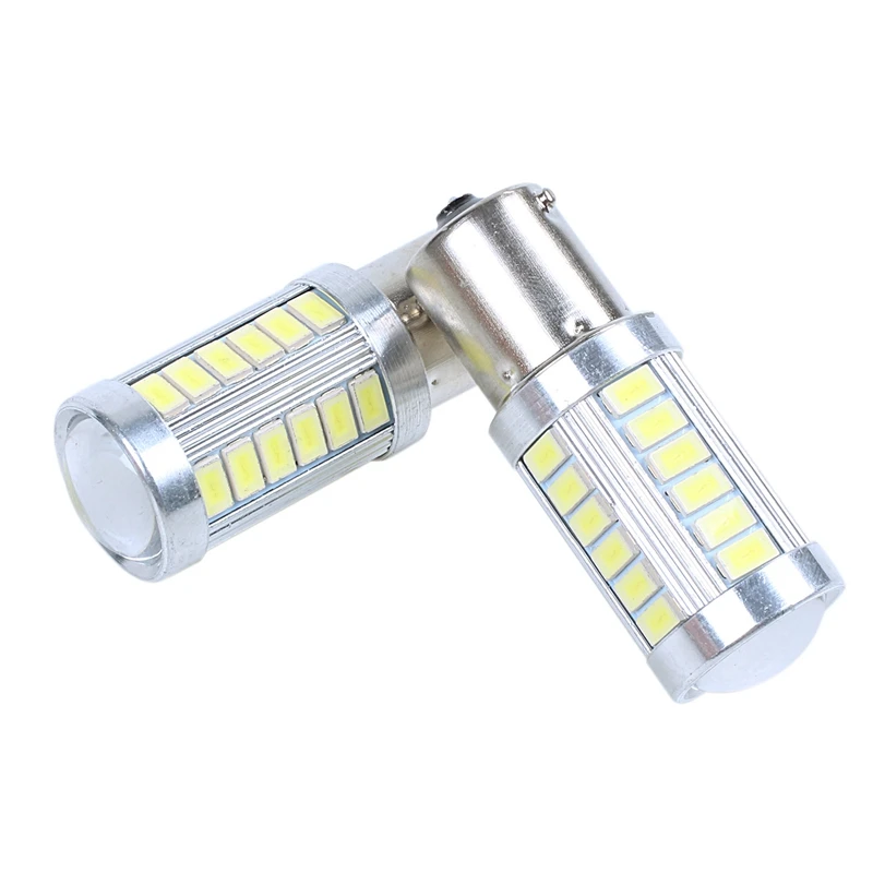 2x12V BA15S P21W 1156 светодиодный обратный светильник белый шарик 33 SMD 5630 5730|Светодиодные