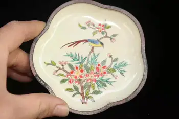 

Ancient Chinese collection enamel enamel Small plate /decorative gift collection