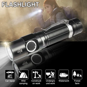 

Mini 100000LM Led Flashlight 18650 Rechargeable USB Torch & 18650 Battery Tactical Led Flashlight Battery Reminder