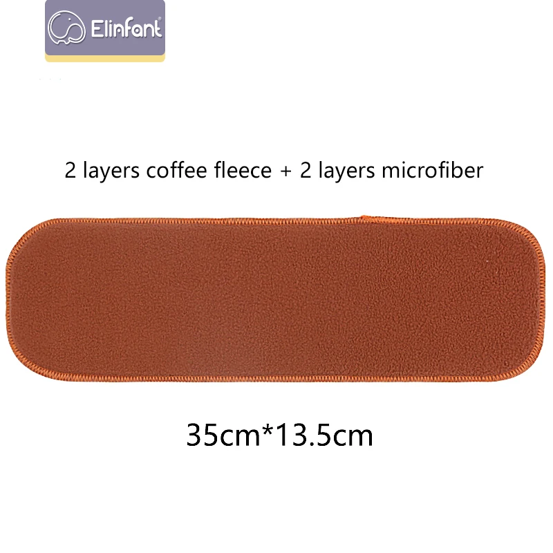 Elinfant Coffee Fleece Insert Baby Cloth Diaper Nappy Washable Reusable Changing Pads & Covers Medium 35 * 13.5cm SMT065 diaper changing pad diaper changing mat