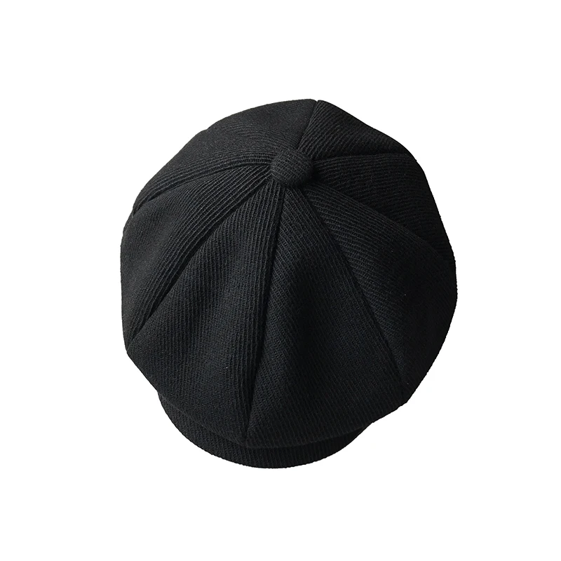 

Woolen Newsboy Cap Black Tweed Octagonal Hat Men Women Retro Beret Ladies Coffee British Painter Hat Autumn Winter Cap BLM11