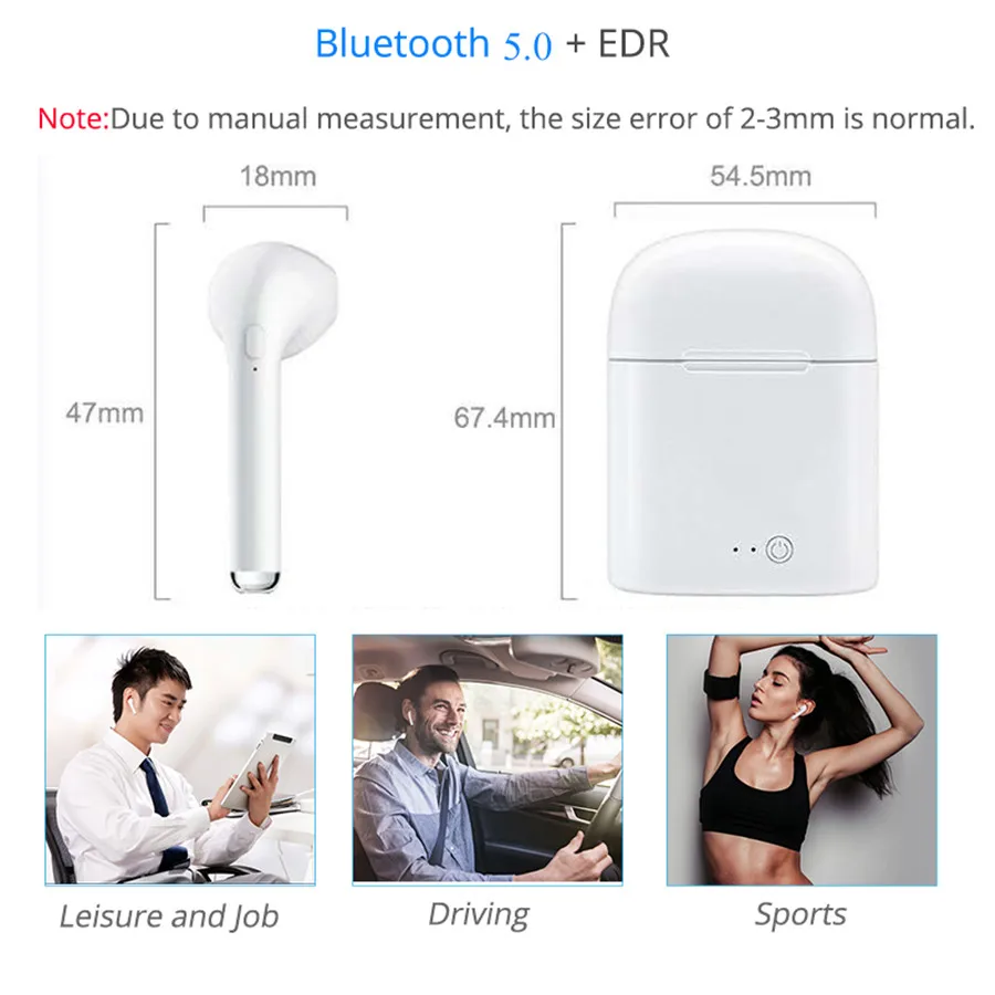 Bluetooth 5,0 наушники i7s tws мини беспроводные наушники спортивные музыкальные наушники портативные наушники для смартфонов