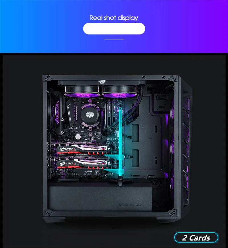 GPU кронштейн RGB видео карты Поддержка RGB 12V 4PIN или A-RGB 5V 3PIN освещение анти-изгиб Подставка-радиатор Полюс