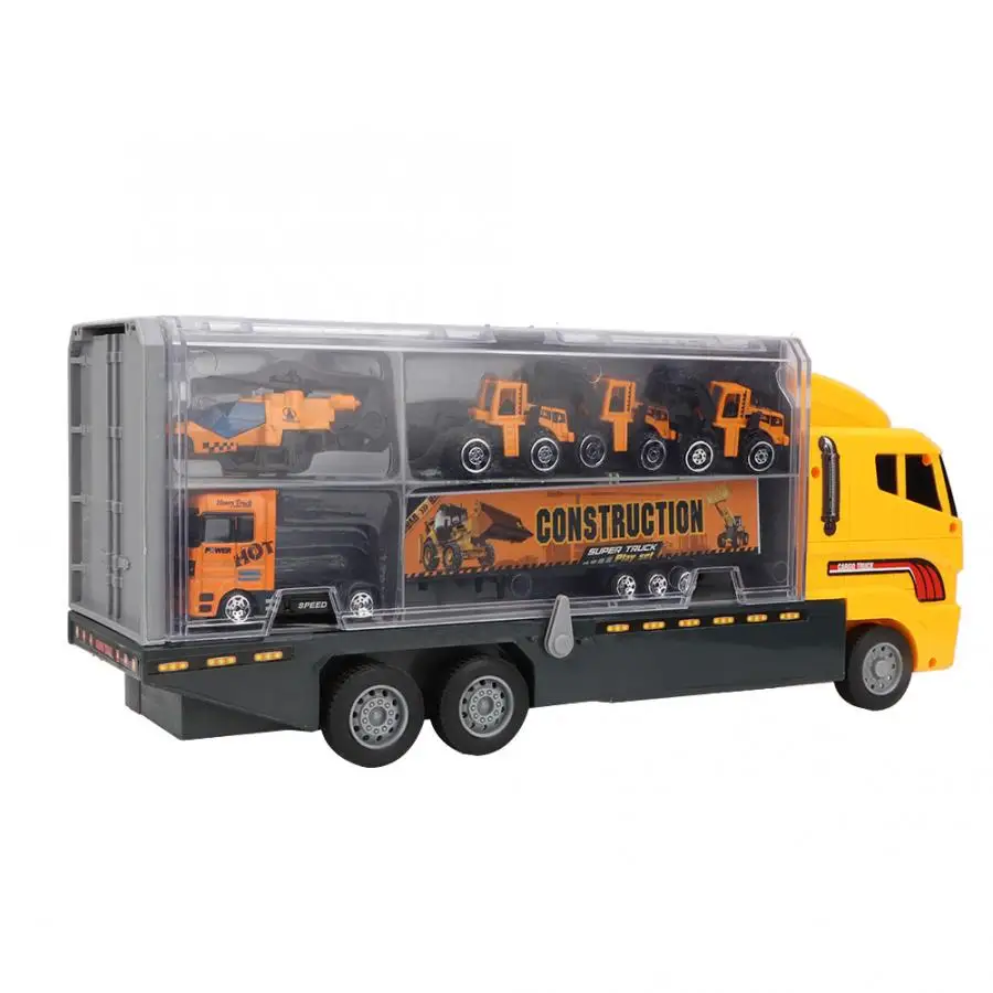 Детский мини литой под давлением пластиковый транспортный автомобиль игрушки для детей моделирование инженерный автомобиль перевозчик игрушечный мини-грузовик контейнер для хранения