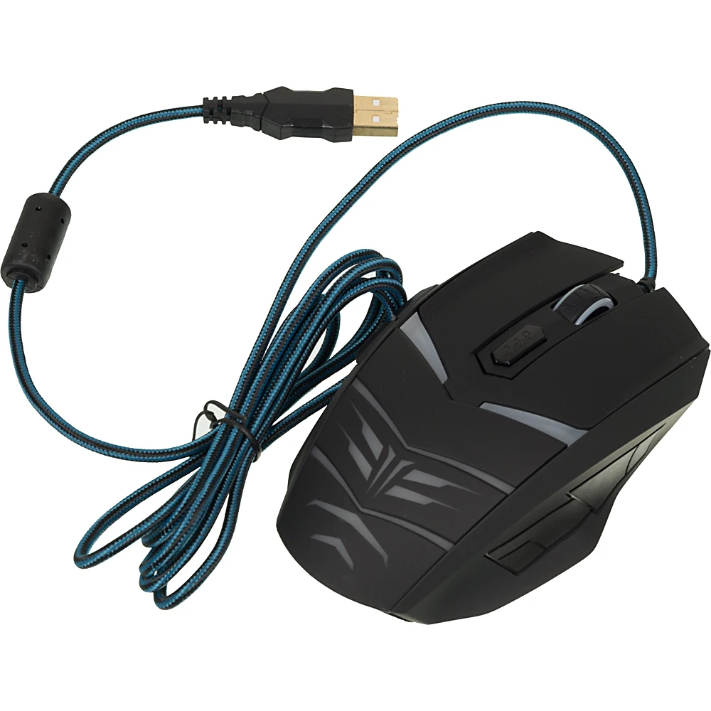 Мышь Oklick 745G LEGACY черный/голубой оптическая(2400dpi) USB игровая(6but
