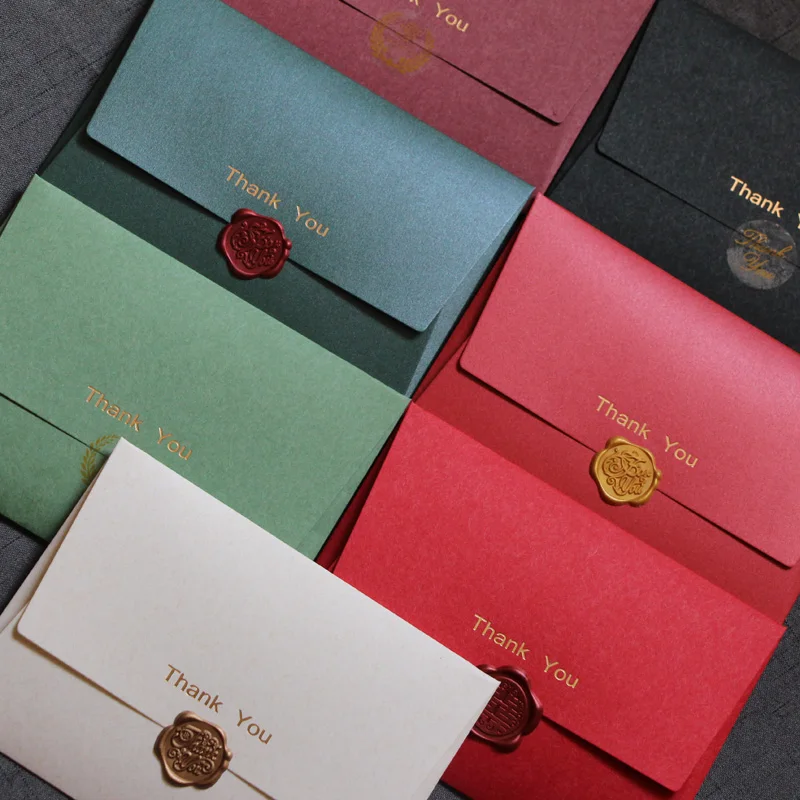 

40pcs/lot Bronzing "Thank You" Western Envelopes Postcard/Card Storage Envelopes, Invitation Letter Envelopes