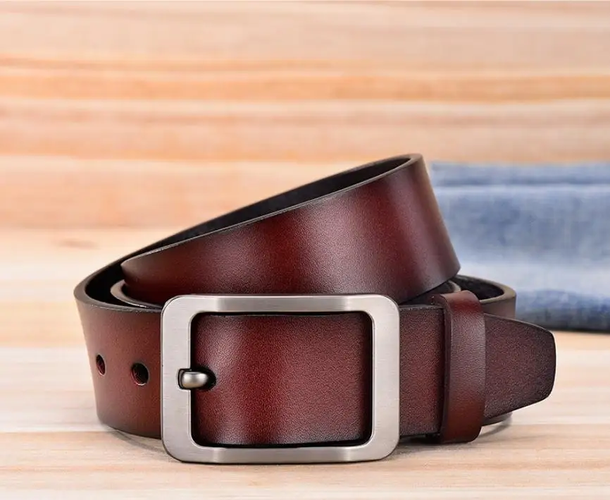 Men's belt leather belt men genuine leather designer beltsmale genuine leather strap luxury pin buckle casual men's belt