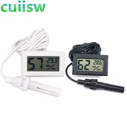 Mini LCD Digital Thermometer Hygrometer Temperature Indoor Convenient Temperature Sensor Humidity Meter Gauge Instruments Cable