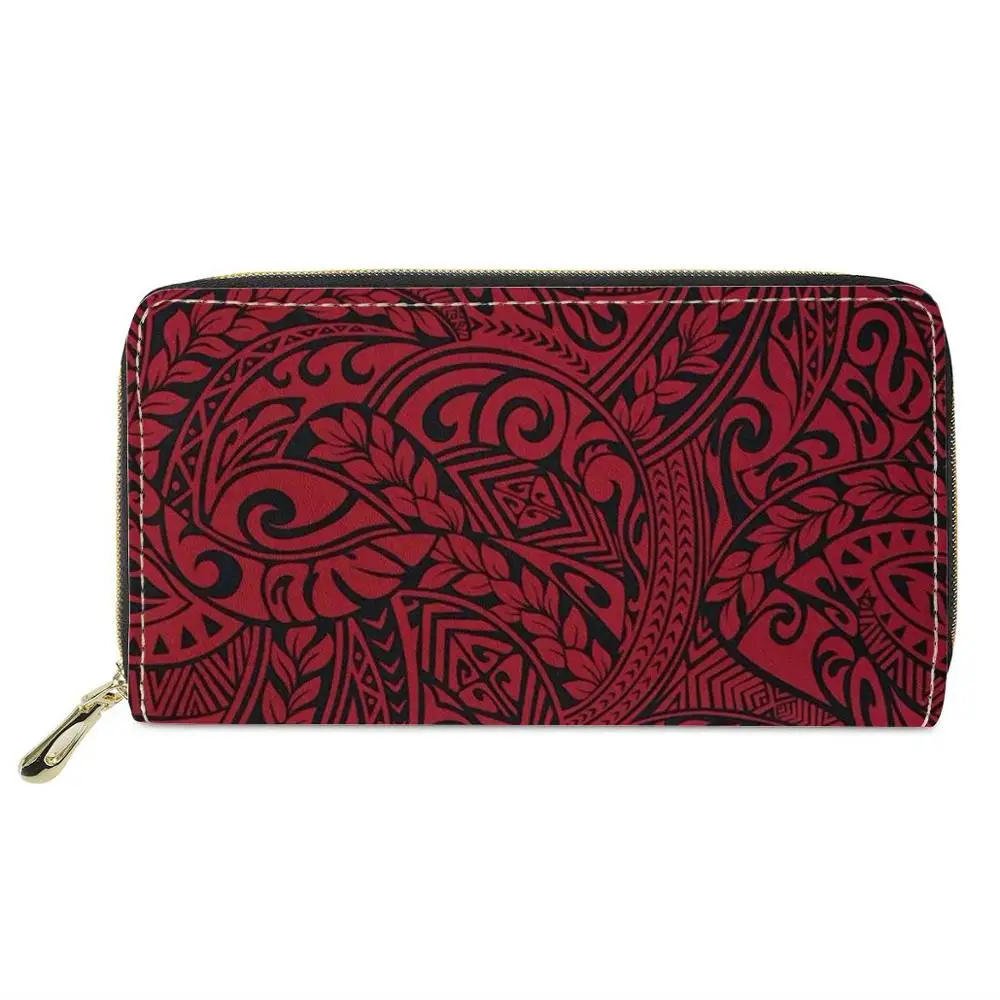 

Wallets Women Polynesian tribal style Print custom Long Phone Card Purse Female Fashion Cluth Cash Holder Coin Pocket for Girls