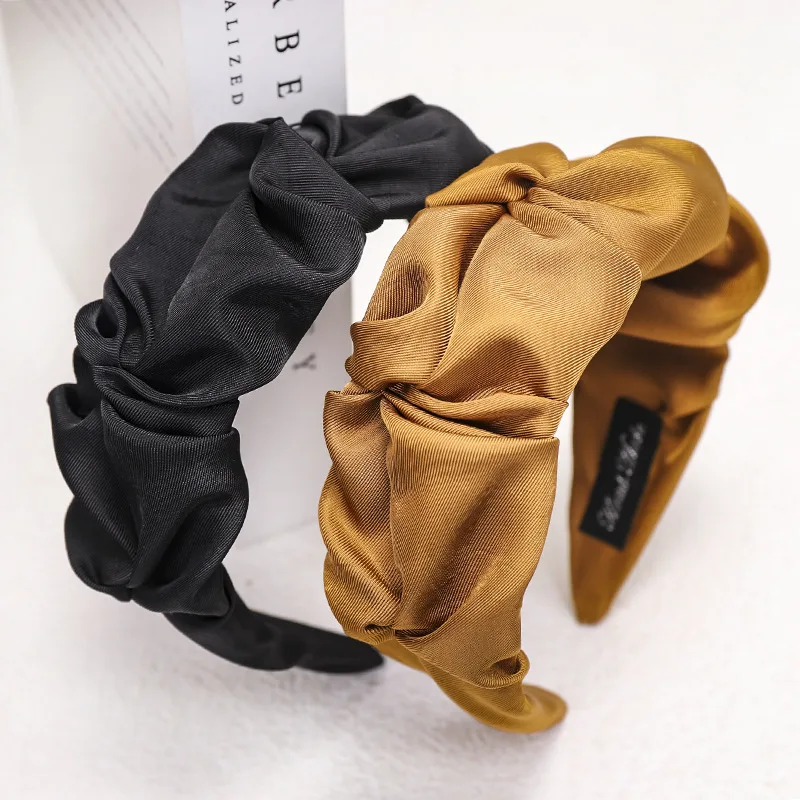 

Korea High-end Fabric Headband Solid Color Wide-brimmed Bezel Hair Accessories Women New Style Headwear Headdress