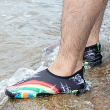 Мужская и женская летняя обувь унисекс, быстросохнущие водные кроссовки для дайвинга, пляжная обувь для плавания на открытом воздухе с принтом радуги для рыбалки