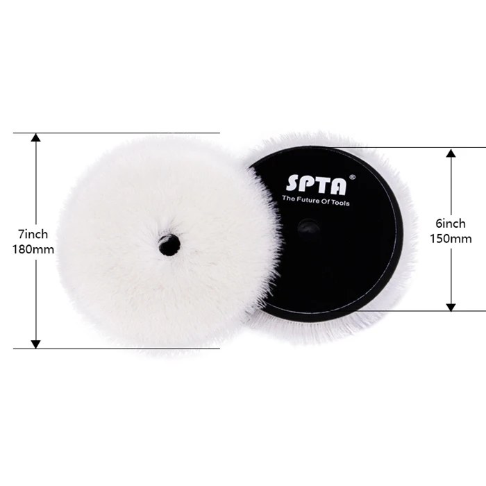 1pc 7inch Wool Pad ЗИП 6/7 дюймов скошенный край шерстяная полировальная Подушечка для автомобиля удаление царапин Краски Уход Подушка для полировки натуральный поярок полировщик буферная прокладка - Цвет: 1pc 7inch Wool Pad