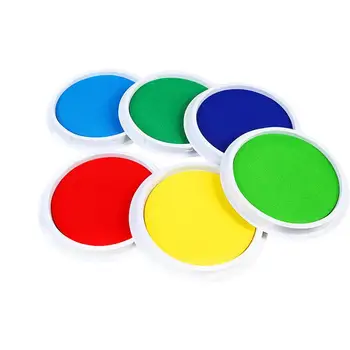 

Ink Pad Leaktight Round DIY Interesting Large Colorful Finger Paint Pads Stamp Pads Stamps Toys For Children Students Kids