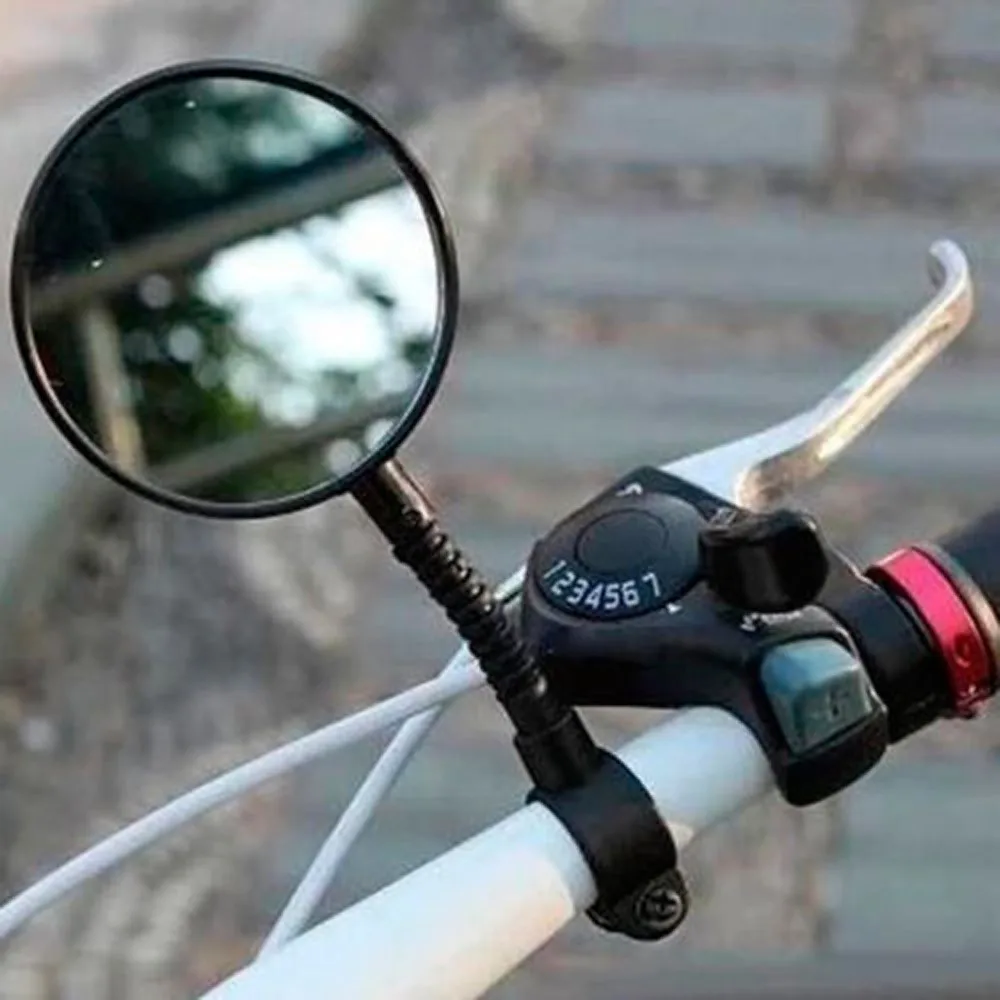 Велосипедные зеркала заднего вида для руля Велоспорт заднего вида MTB велосипед силиконовой ручкой Зеркало заднего вида 360 градусов Поворот, Аксессуары для велосипеда