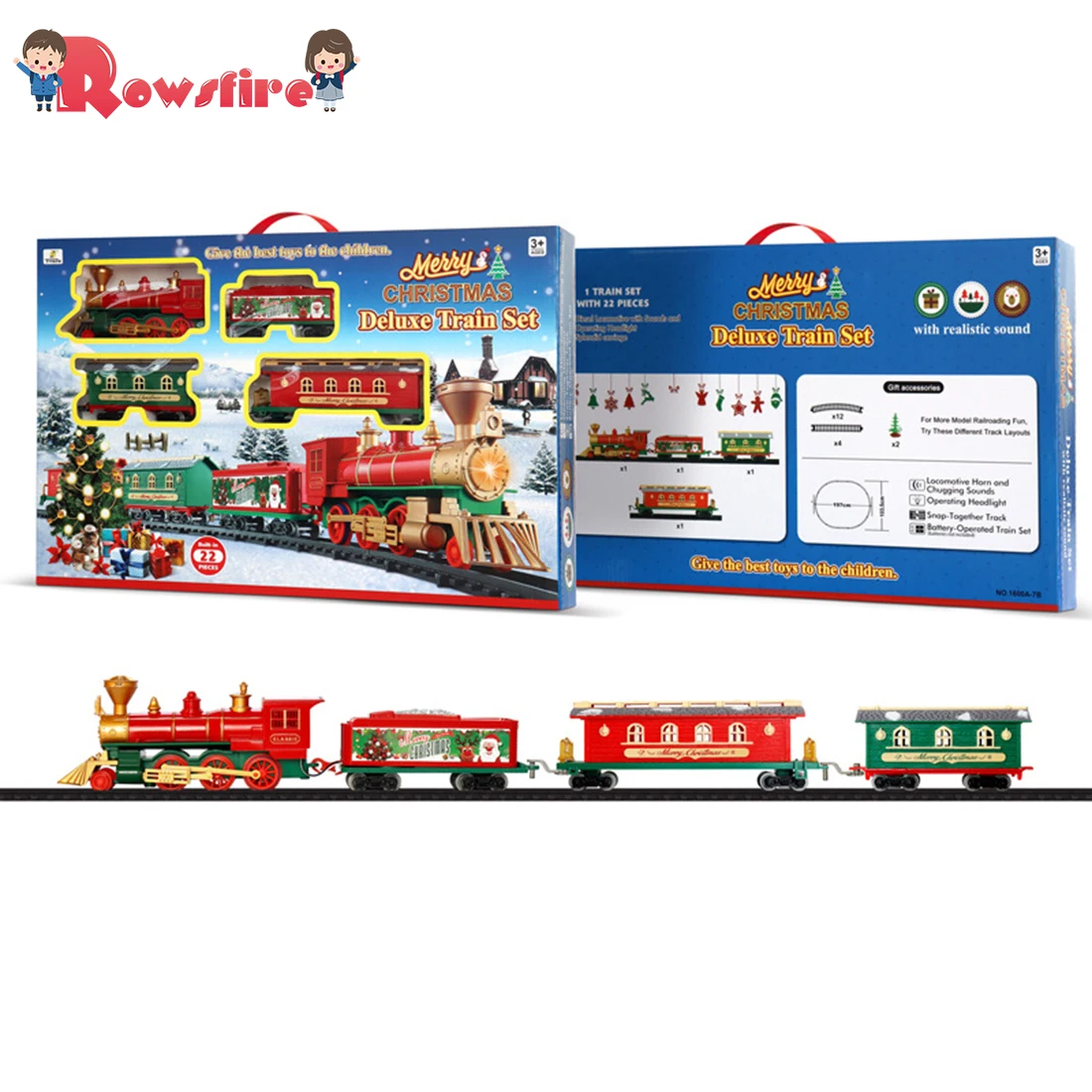 

Christmas Electronic Railway Train Set Mini Locomotive Train Toys For Christmas Decor - 1600A-7D/16003B-2A/1600A-7B