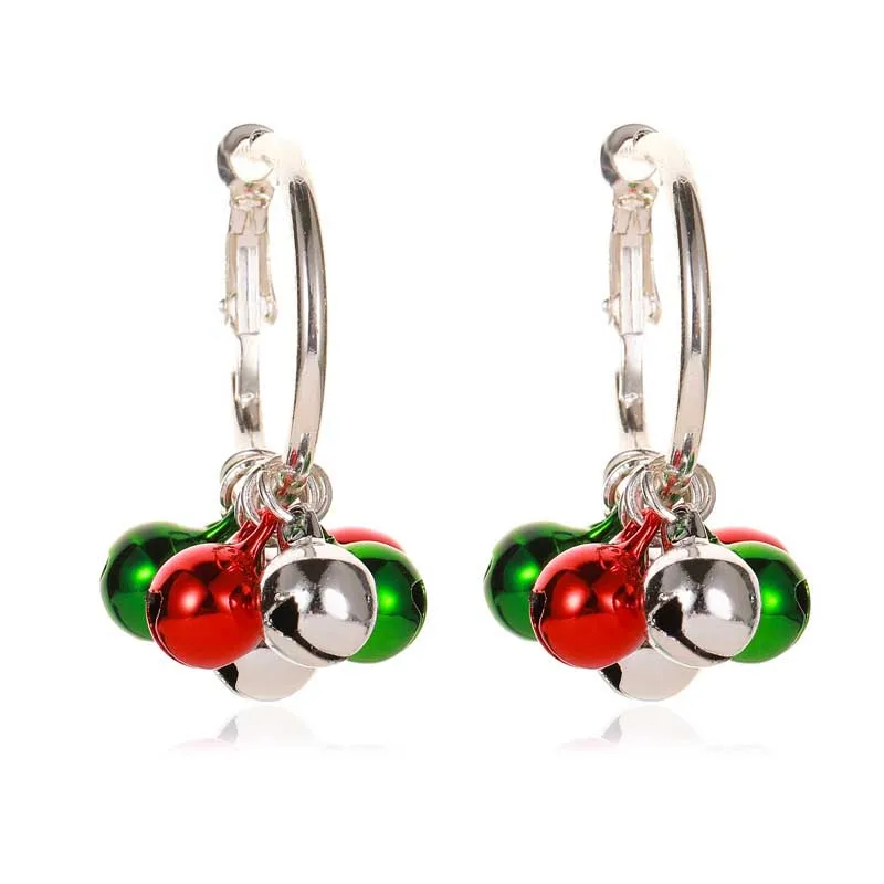 Bell Earring С милым снеговиком Санта Клаус Олень с колокольчиками Снежинка рождественские серьги, украшения, подарок для женщин Рождество мода фестиваль вечерние серьги - Окраска металла: Bell Earring