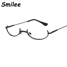 Модные овальные очки без линз, женские декоративные очки для красоты, полуоправа, маленькие круглые очки, металлические оправы для очков