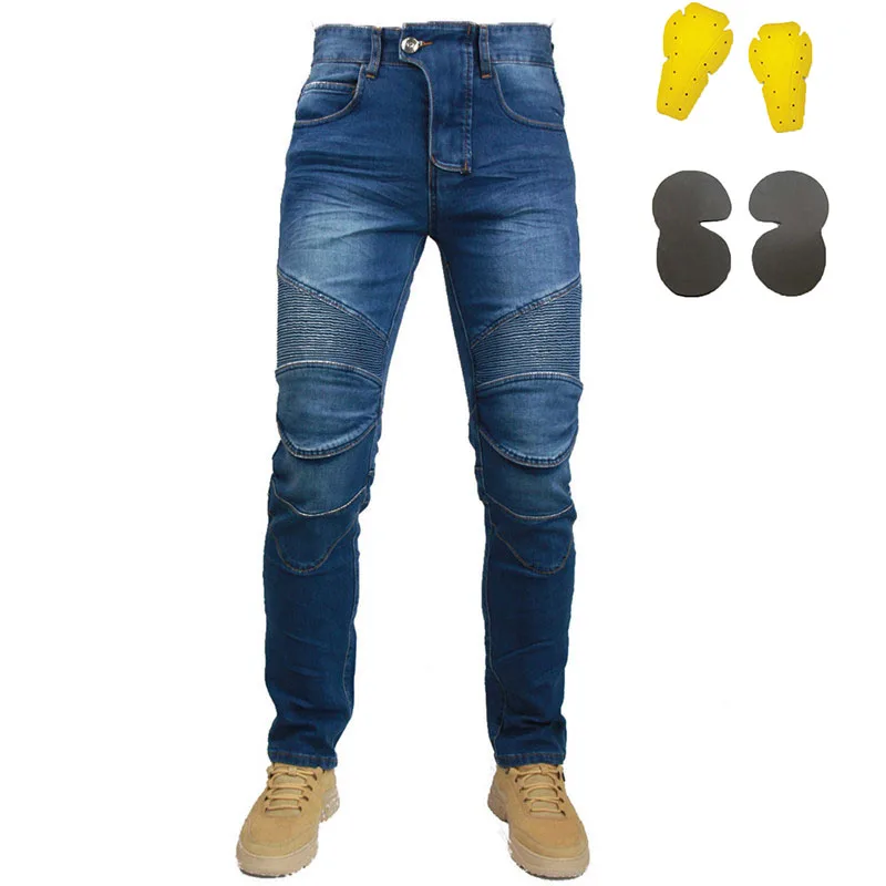 Classic Motorcycle Jeans Drop Resistance Slim Denim Cycling Racing