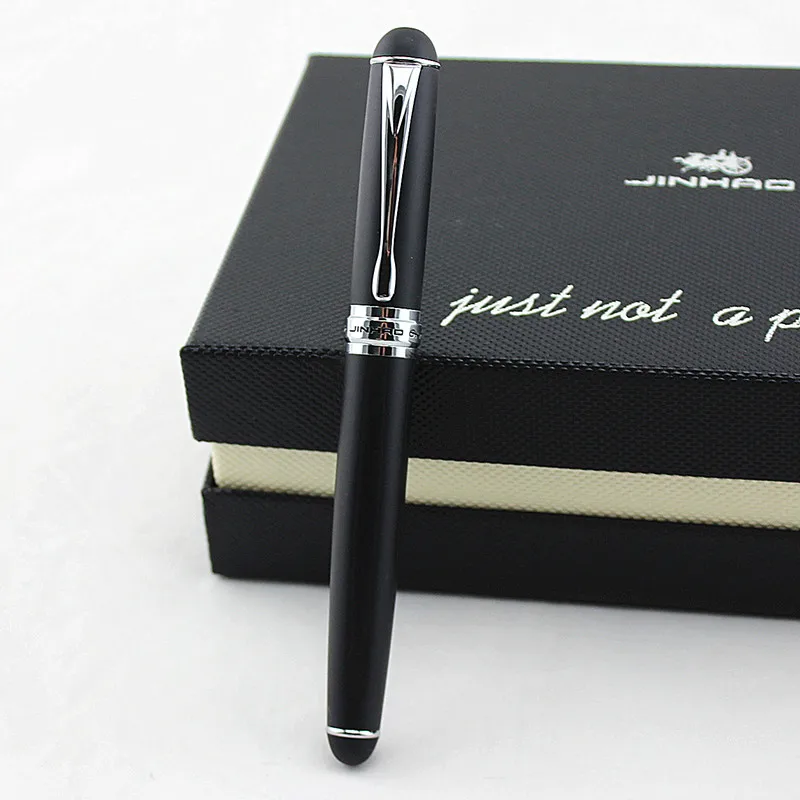 Jinhao X750 благородный шлифовальный песок черные и Серебристые чернила ручки/сталь/металл/Исполнительный/тонкий/авторучка