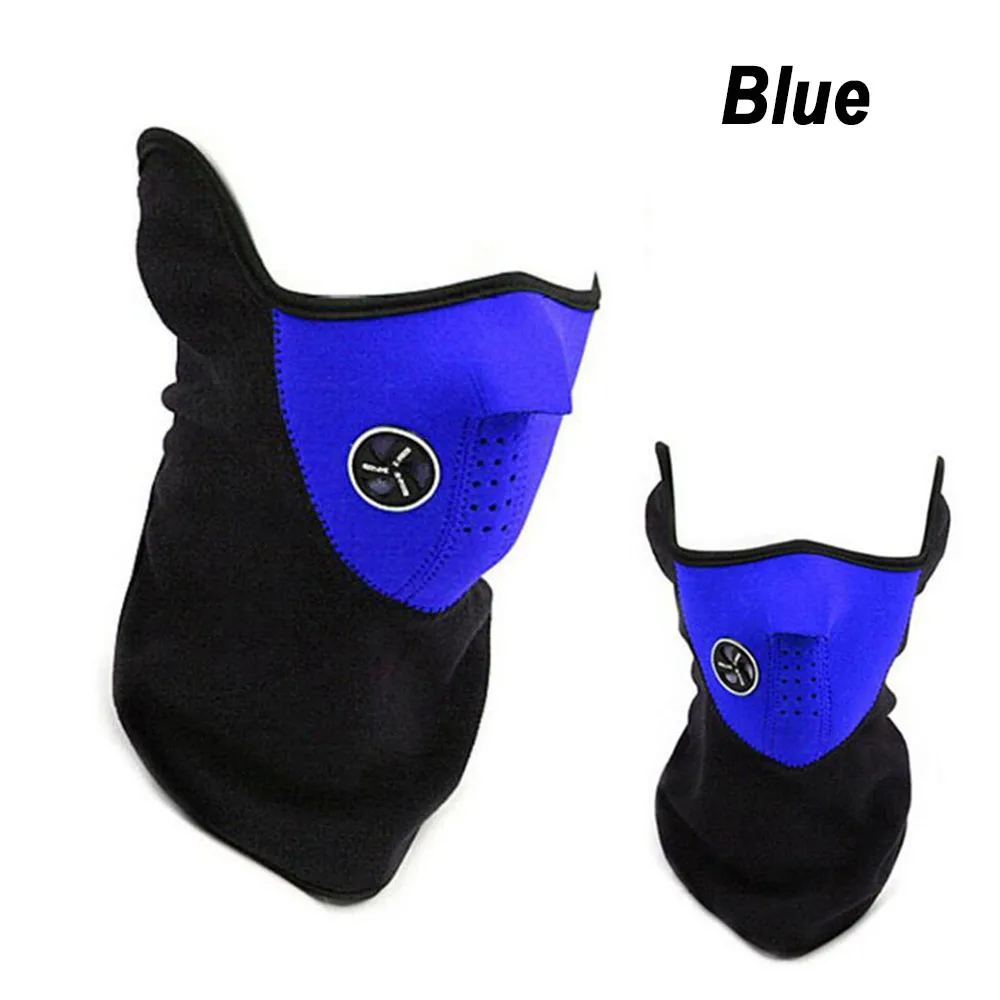 Зимняя теплая велосипедная полумаска для лица Балаклава велосипедная Лыжная маска для бега на открытом воздухе Зимний шарф для защиты шеи маска - Цвет: Blue