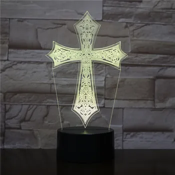 

Jesus Cross 7/16 Color change Decoration 3D LED Night Light Desk Lamp Arts crafts lamp 3D-1068