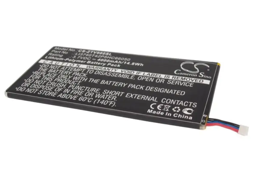 Cameron sino 4000 мА/ч, Батарея для zte P98T T98 V9s LI3740T42P5HC66050 планшет Батарея