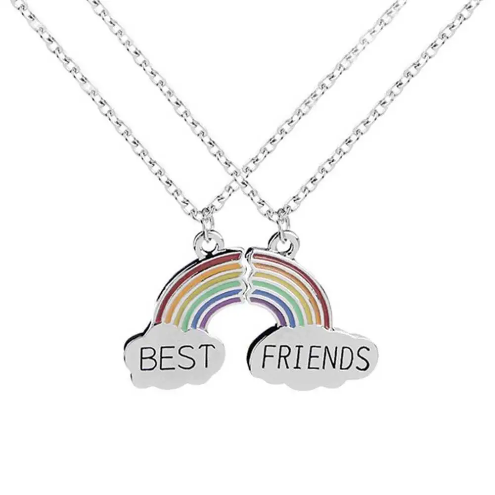 2 шт./компл. для женщин BEST FRIENDS Радужная подвеска совпадающие ожерелья ювелирный