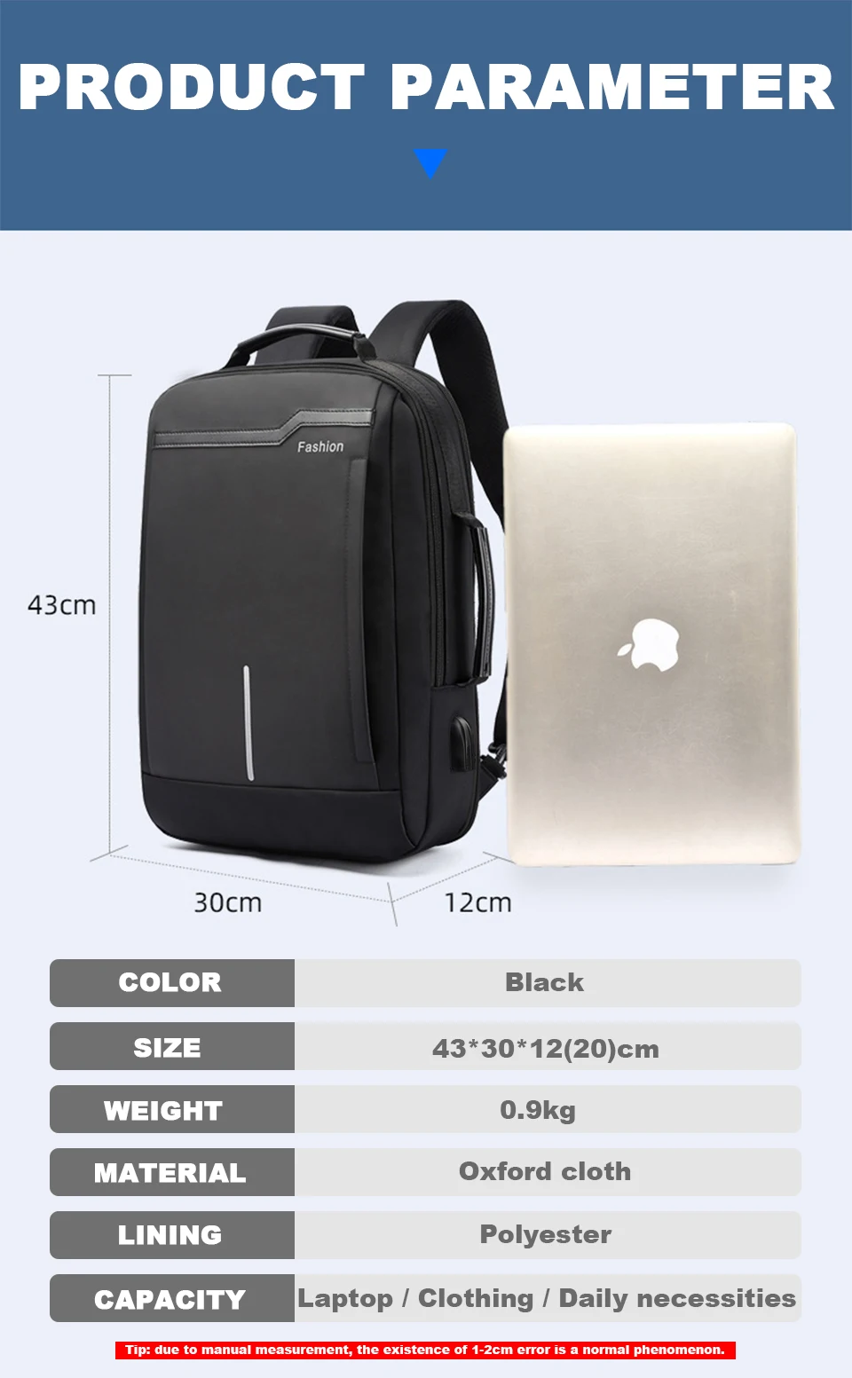 Laptop Backpack 15.6 Inch Men's Business Waterproof Notebook Bags Pack Travel USB Charging Male School Bagpack Anti Theft RFID (14)