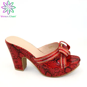 

Red color African Wedding Shoes Fashion Elegant Italian Women Pointed Toe Sandals with Stone High Heels Summer Women Pumps