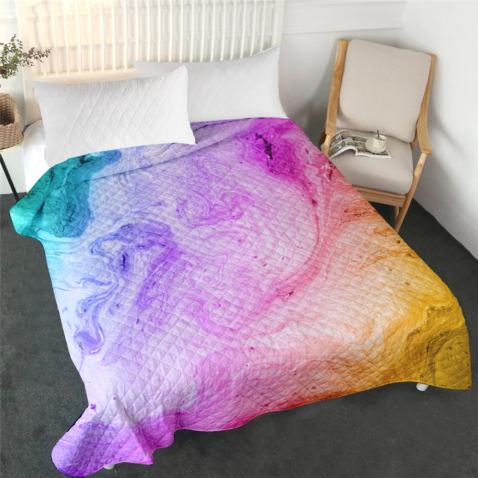 Blesslive красочное Мраморное летнее одеяло Пастель Розовый зыбучий песок кровать одеяло 1 шт. абстрактное искусство покрывало яркое одеяло