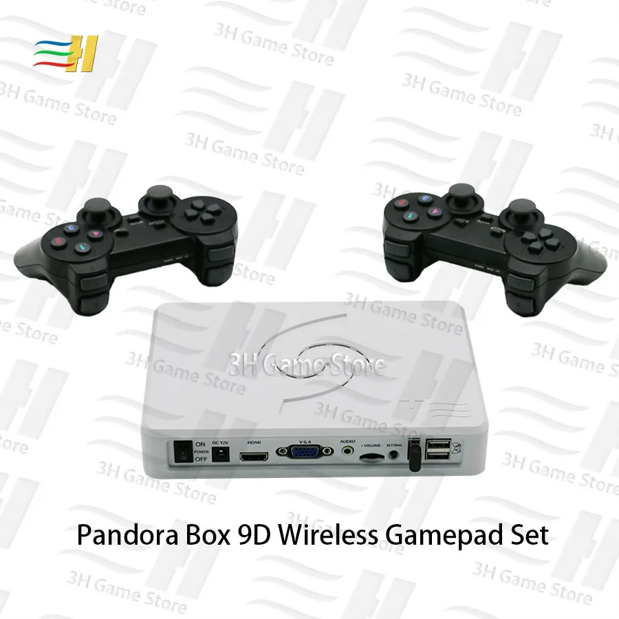 Pandora Box 9d с двойным проводным геймпадом беспроводной джойстик набор 2500 В 1 аркадная видеоигра Поддержка 3d tekken mortal kombat pacman