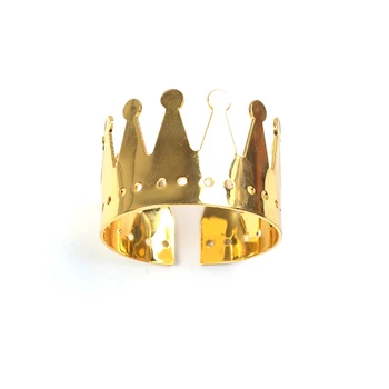 

12Pcs Creative Golden Crown Napkin Ring Napkin Buckle Restaurant Napkin Ring Plating Towel Buckle Hotel Table Decoration
