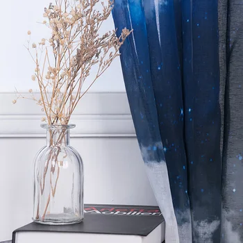 

Lychee Starry Printed Curtain Modern Door Curtain Window Room Divider Curtain Valance Home Decoration