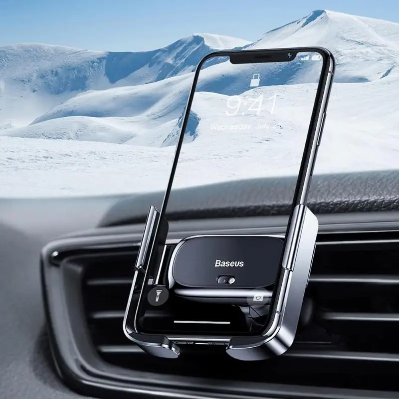 Автомобильный держатель Baseus для телефона в автомобиле, крепление на вентиляционное отверстие, без магнитного держателя для мобильного телефона, держатель для навигатора для iPhone XS MAX Xiaomi
