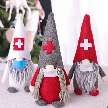 

2020 Quarantine Christmas Decoration Personalized Elf Faceless Doll with Mask Christmas Ornament Pandemic -Social Distancing Noe
