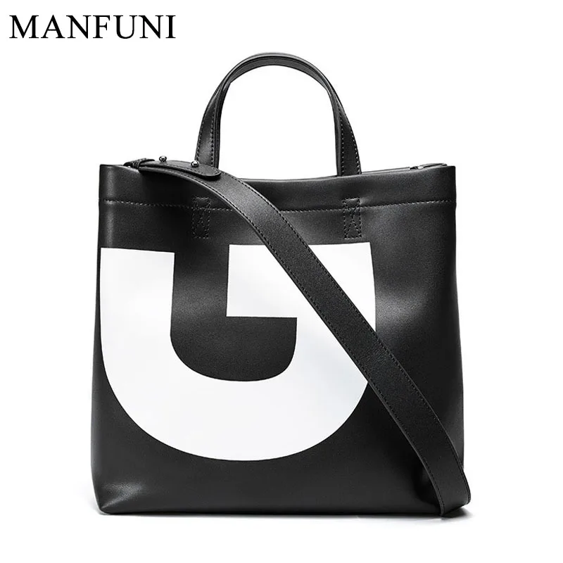 

Large Capacity Women Shoulder Bags 100% Genuine Leather Handbag Red Black White Shopping Bag High Quality Casual Tote Purse