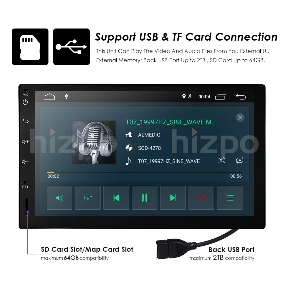 Top Quad Core Pure Android 9.0 Auto Radio Car NO DVD Player Car PC Tablet Double 2din 7