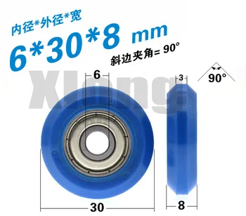 

6pcs 6*30*8mm European Standard 2020 Aluminum Profile Rail V-Slot Pulley Roller 626 Plastic Wheel POM Polyoxymethylene