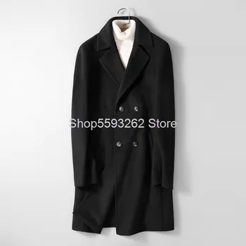 

Leisure Thicken Double-sided What About Coat Men Wool What About Windbreaker Slim Fit Medium Length Money Men's Wear 88021
