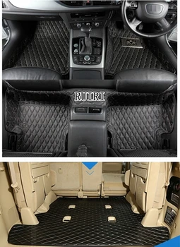 

Custom car floor mats + trunk mat for Right Hand Drive Toyota Land Cruiser 200 7 seats 2020-2007 waterproof carpets for LC200