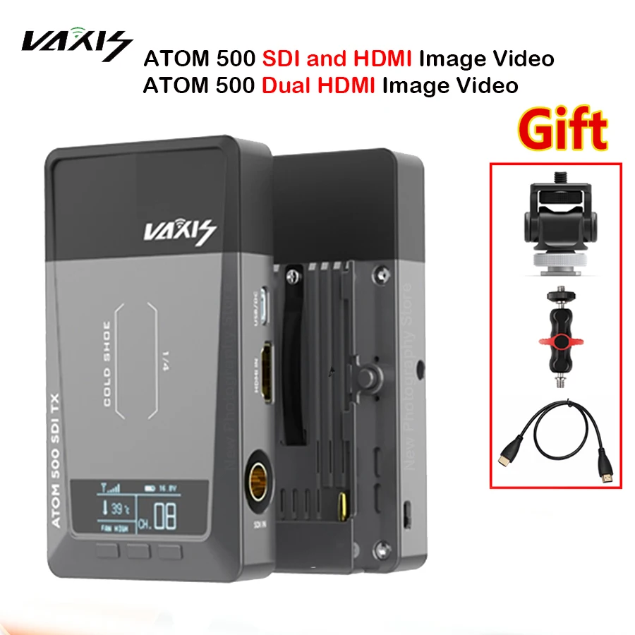 

Vaxis ATOM 500 SDI 1080 футов, двойной HDMI базовый комплект, система беспроводной передачи изображения и видео, приемник-передатчик, P HD SDI-HDMI